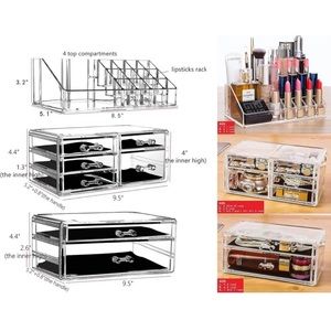 19 piece makeup organizer vanity storage set